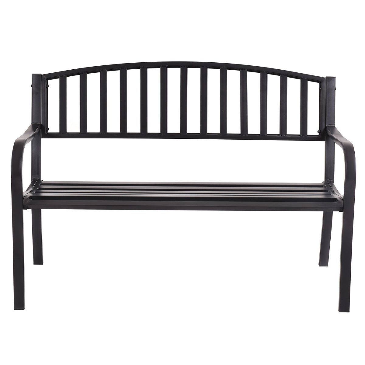 50 Inch Steel Patio Bench Loveseat for Outdoor Garden
