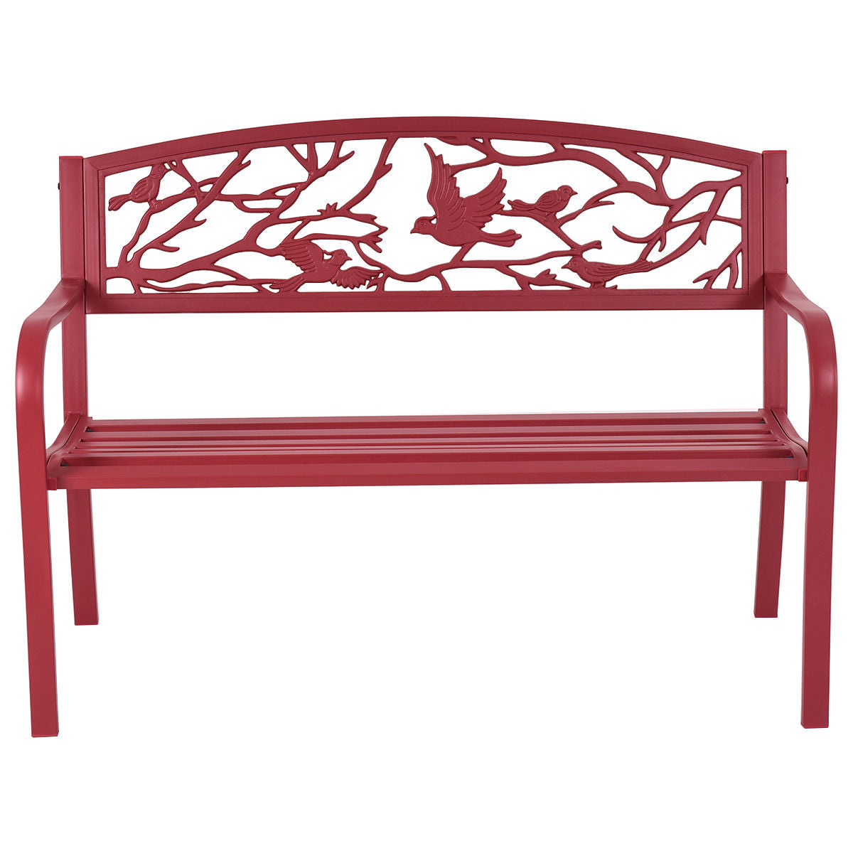 Steel Garden Bench with Cast Iron Back - 500 lb Capacity