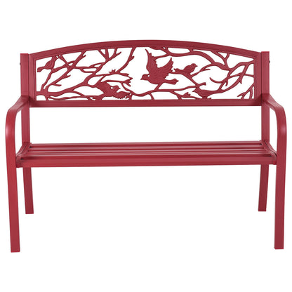 Steel Garden Bench with Cast Iron Back - 500 lb Capacity