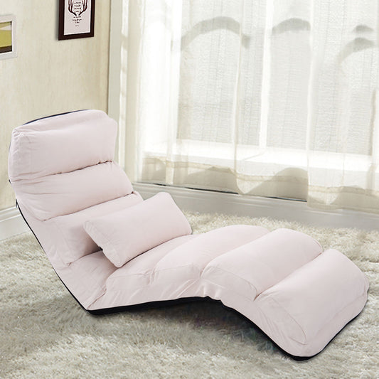 Folding Floor Sofa Chair with Pillow - Adjustable Lounge Bed