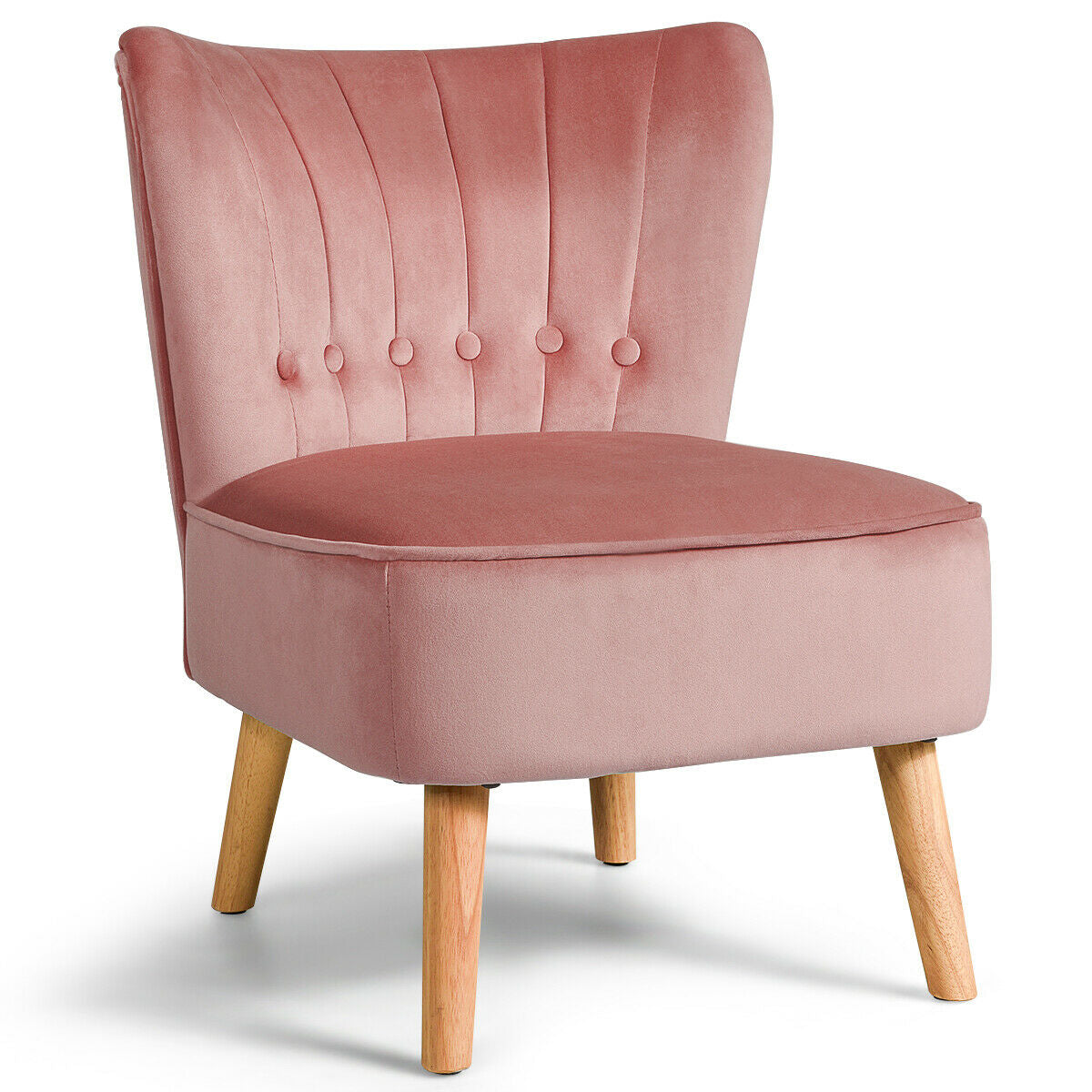 Tufted Velvet Accent Chair Armless Leisure Seat