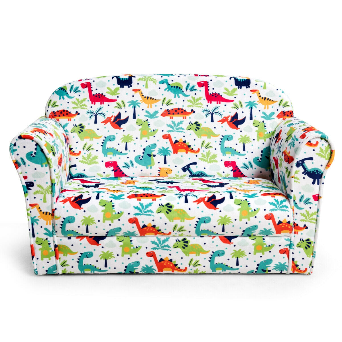 Kids Dinosaur Sofa Double Seat with Armrests