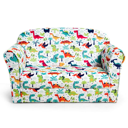 Kids Dinosaur Sofa Double Seat with Armrests