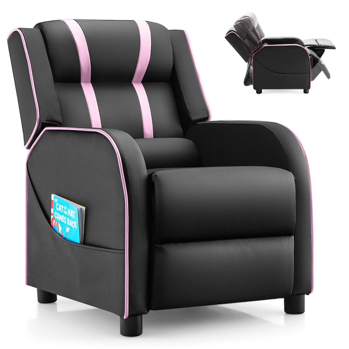 Kids Recliner Chair with Footrest and Side Pockets