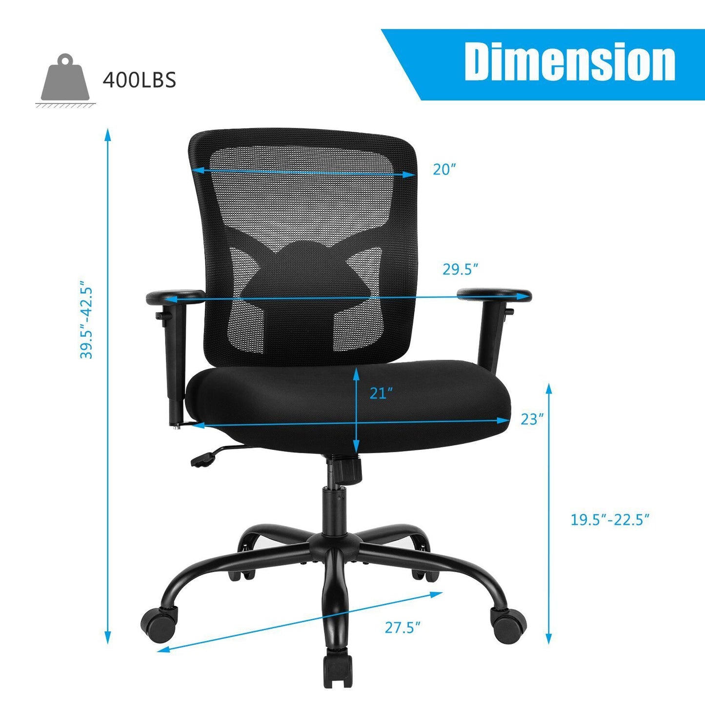 Big and Tall Office Chair with 400 LBS Capacity