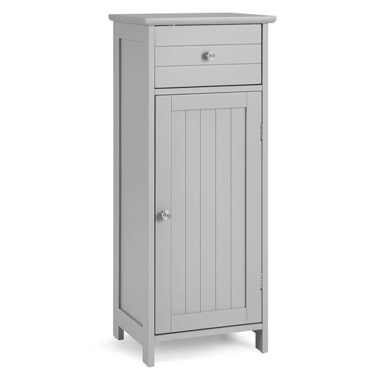 Wooden Bathroom Floor Storage Cabinet with Drawer and Shelf