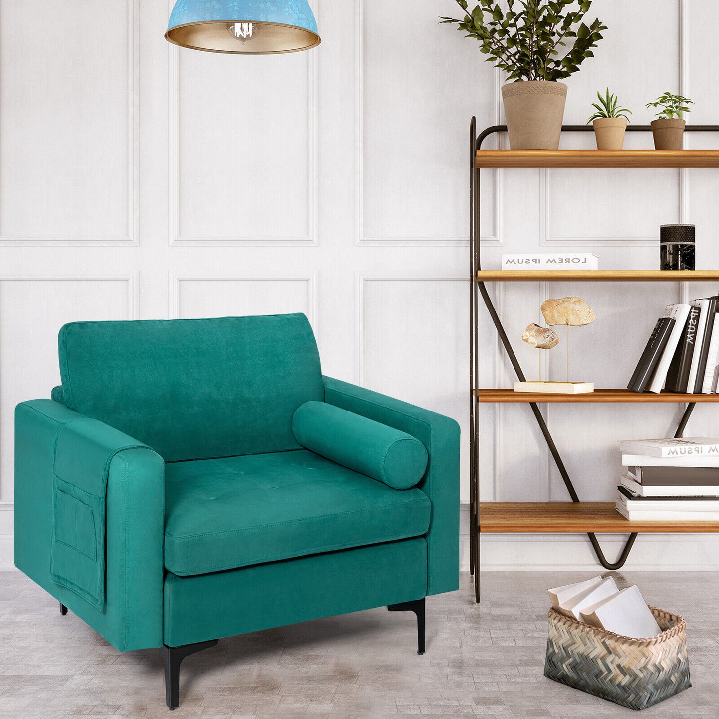 Modular Accent Chair with USB Port & Storage Caddy