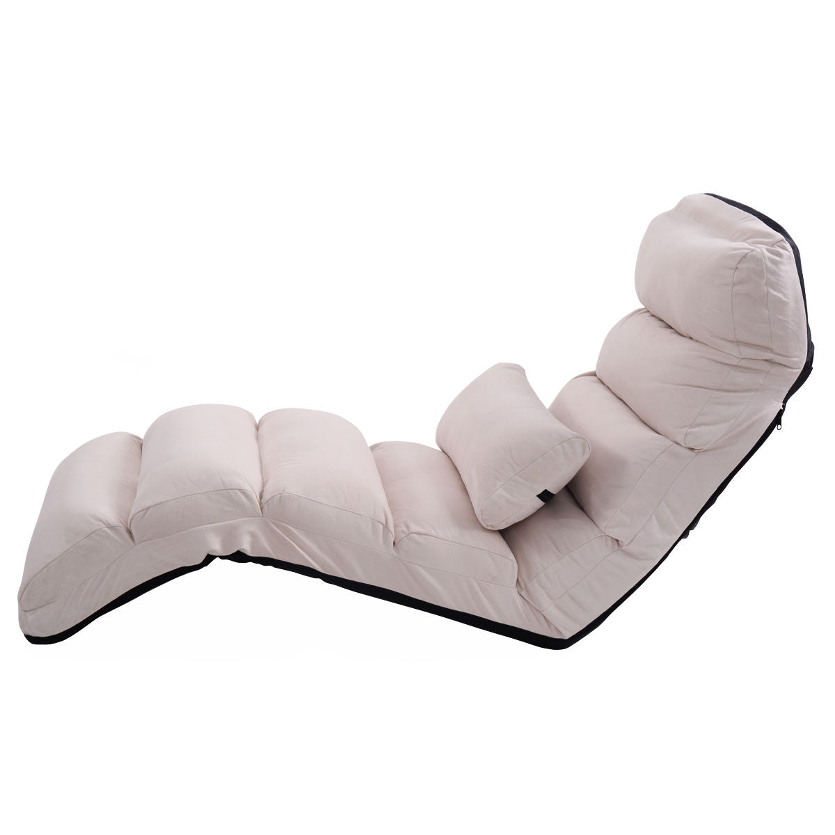 Folding Floor Sofa Chair with Pillow - Adjustable Lounge Bed