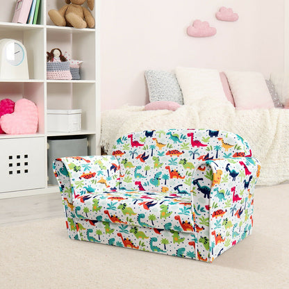 Kids Dinosaur Sofa Double Seat with Armrests