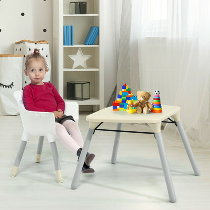 4-in-1 Convertible Baby High Chair with PU Cushion