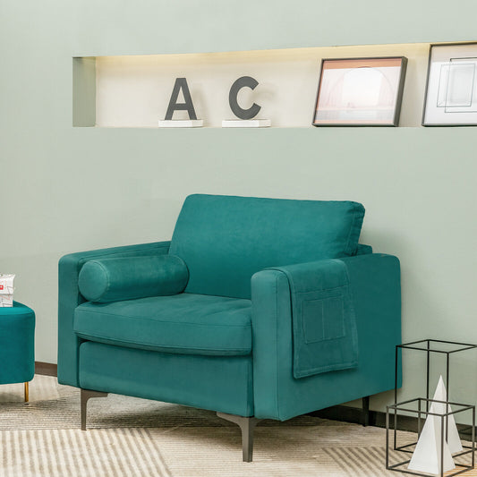 Modular Accent Chair with USB Port & Storage Caddy