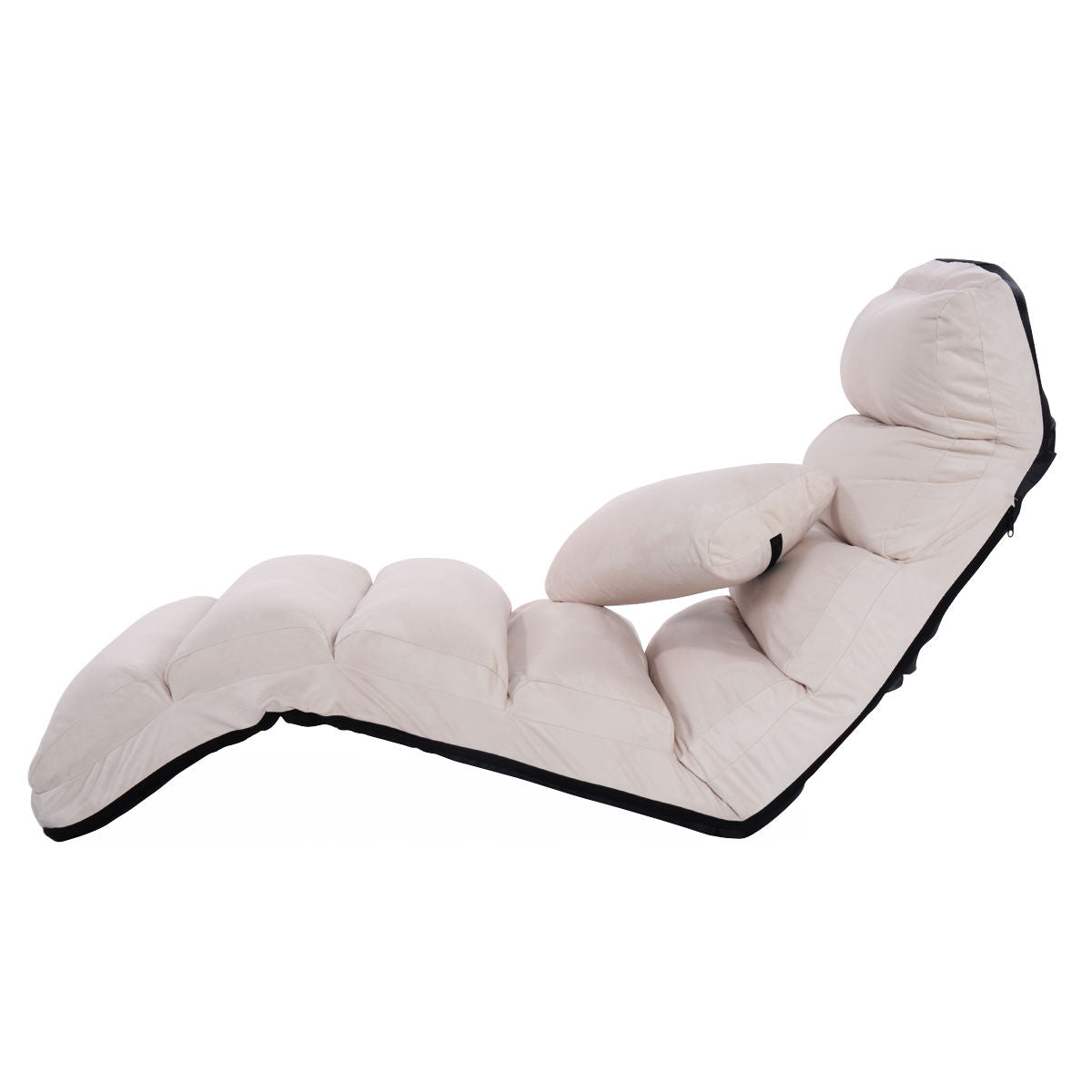 Folding Floor Sofa Chair with Pillow - Adjustable Lounge Bed