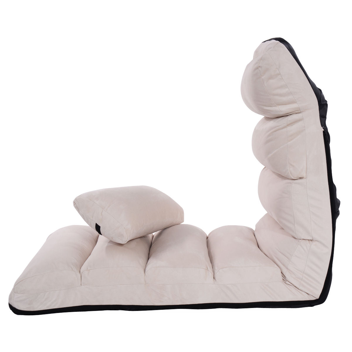 Folding Floor Sofa Chair with Pillow - Adjustable Lounge Bed