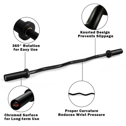 48-Inch Olympic Barbell - 400 lb Capacity Phosphate Steel