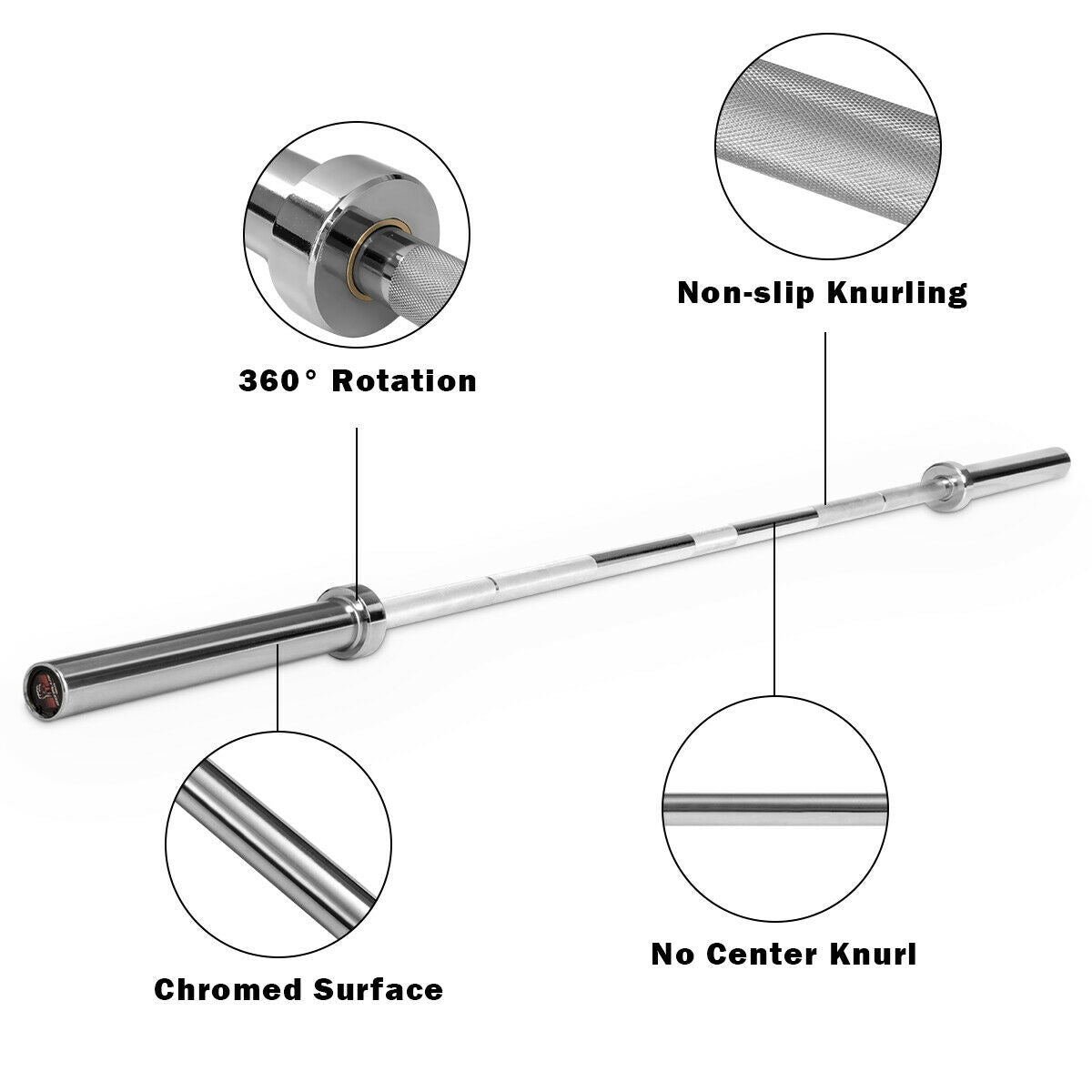 7 Feet Workout Olympic Multifunctional Weight Barbell with Copper Sleeve and Bearing Connection