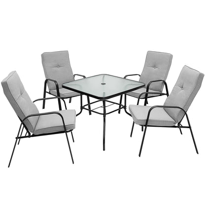 Stackable Patio Dining Chairs Set of 4 with High-Back Cushions