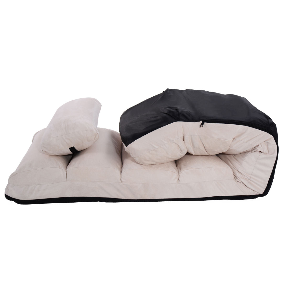 Folding Floor Sofa Chair with Pillow - Adjustable Lounge Bed
