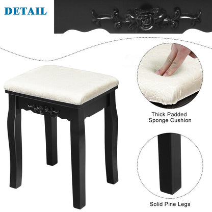Vanity Table with 10 Dimmable Lights and Cushioned Stool