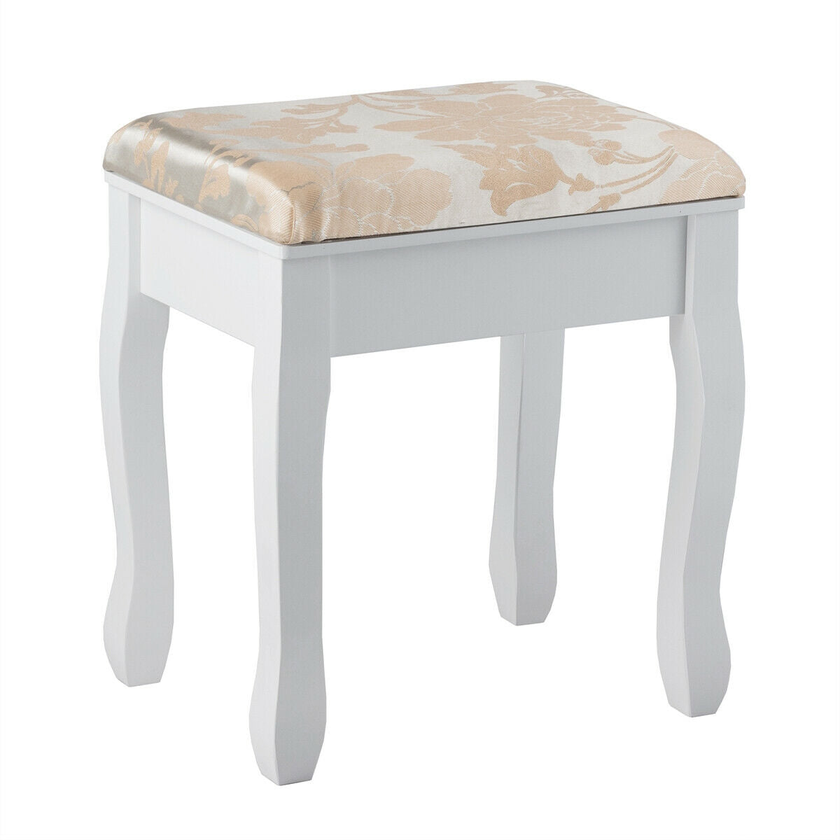 Makeup Vanity Set with 5 Drawers and Padded Stool