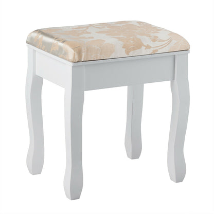 Makeup Vanity Set with 5 Drawers and Padded Stool