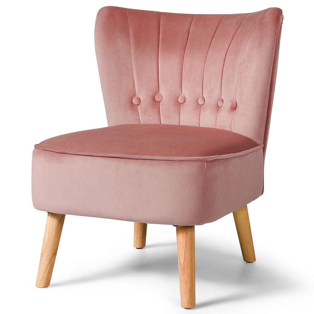Tufted Velvet Accent Chair Armless Leisure Seat