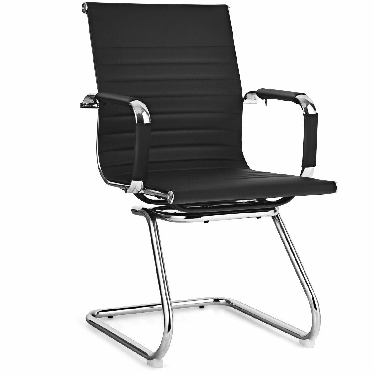 Conference Chair Set of 2 with PU Leather Sled Base