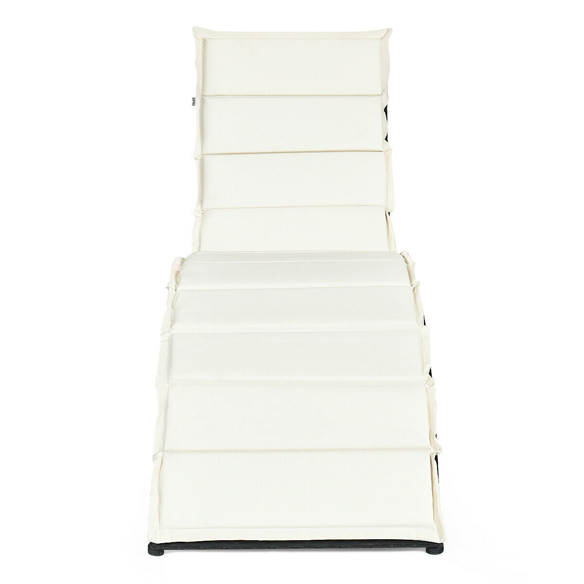 Folding Rattan Lounge Chair with Cushion - Outdoor Patio