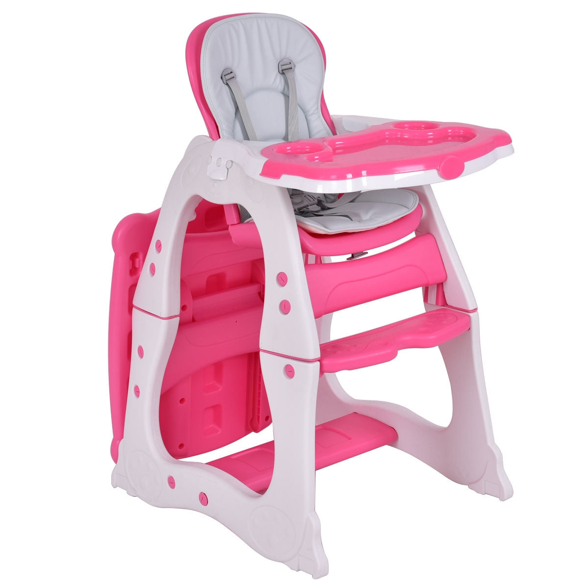 3-in-1 Convertible Baby High Chair with Adjustable Tray