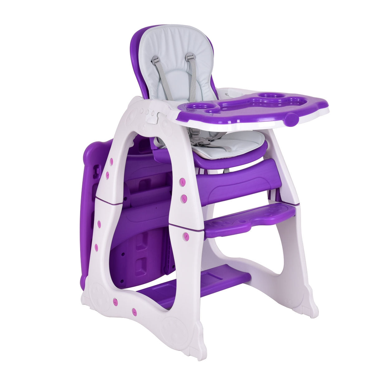 3-in-1 Convertible Baby High Chair with Adjustable Tray