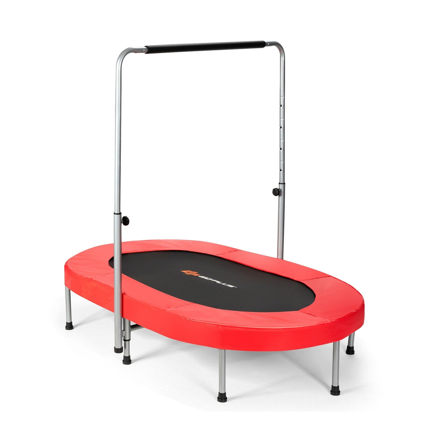 2-Person Foldable Fitness Trampoline with Adjustable Handle