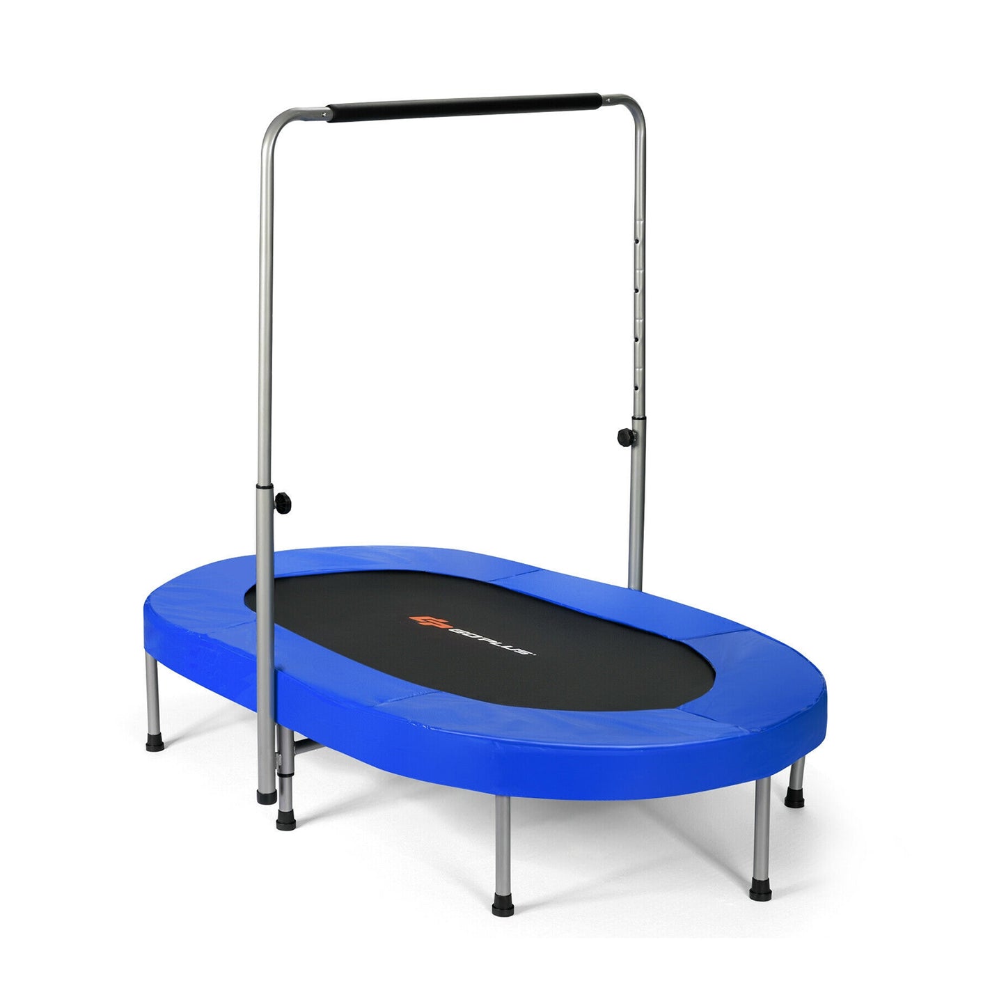 2-Person Foldable Fitness Trampoline with Adjustable Handle