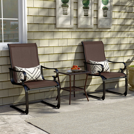 Rocking Patio Dining Chairs Set of 2 with Breathable Fabric