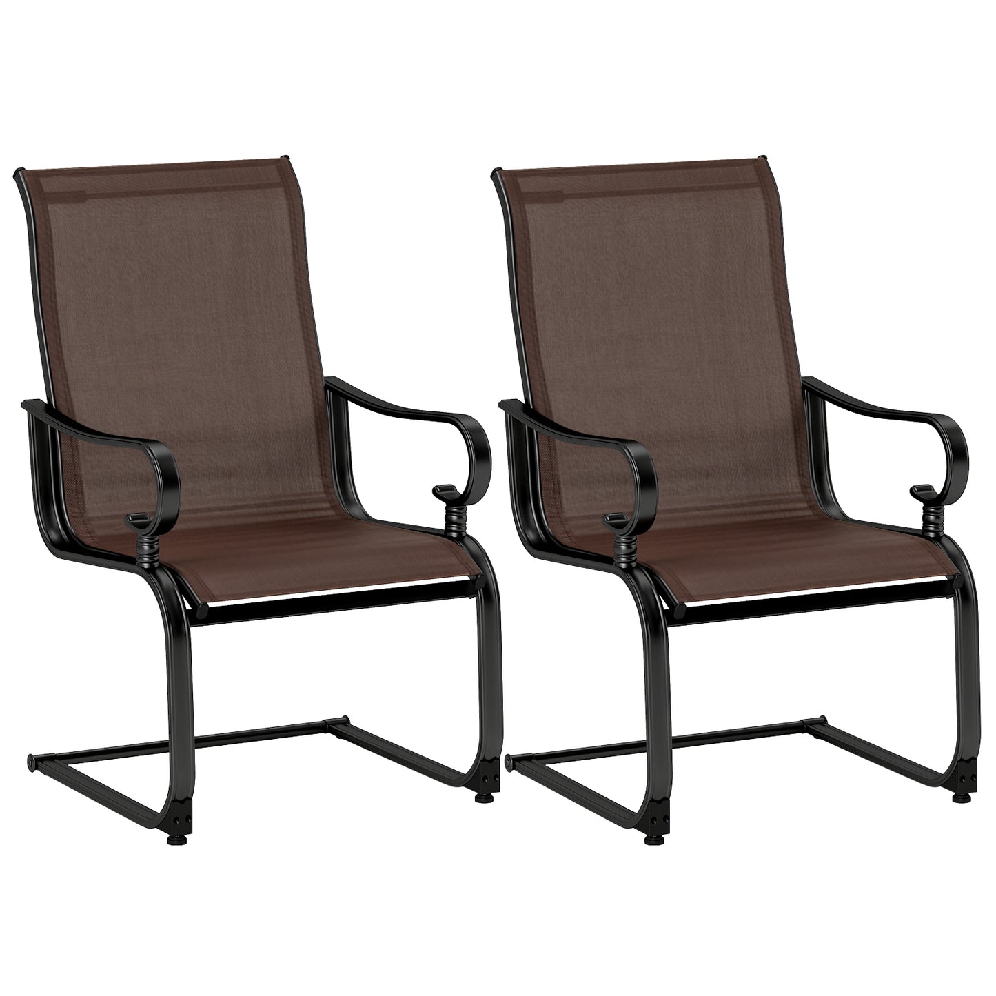 Rocking Patio Dining Chairs Set of 2 with Breathable Fabric