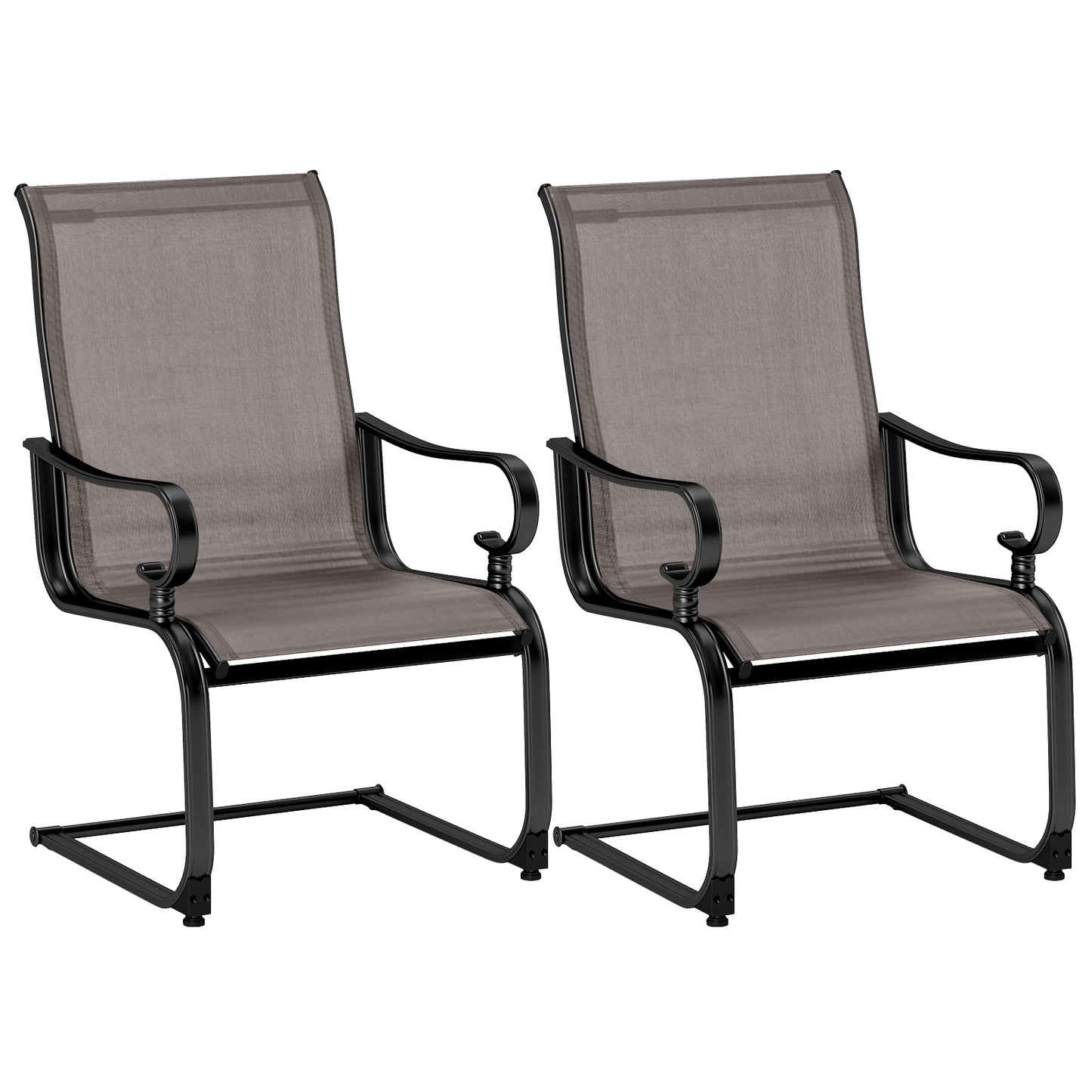 Rocking Patio Dining Chairs Set of 2 with Breathable Fabric