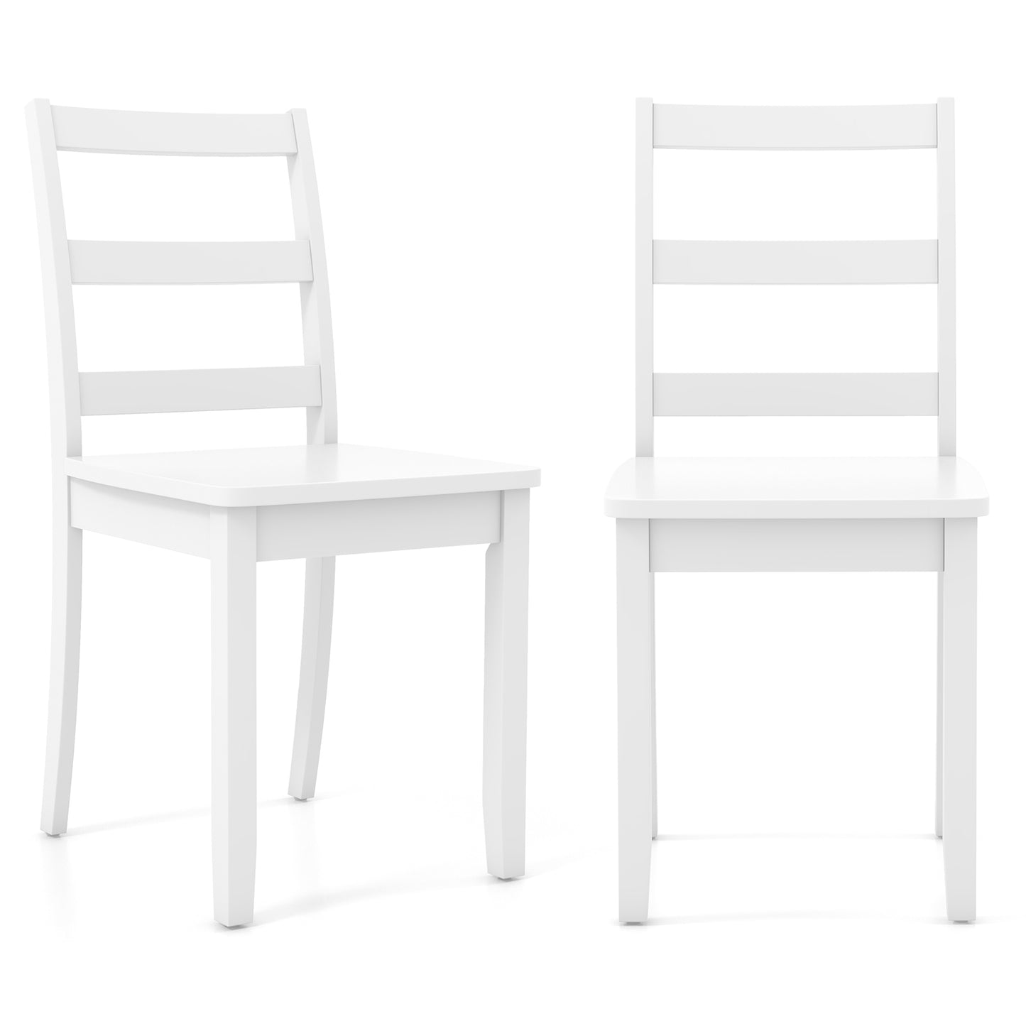Wood Dining Chairs Set of 2 with Ladder Back
