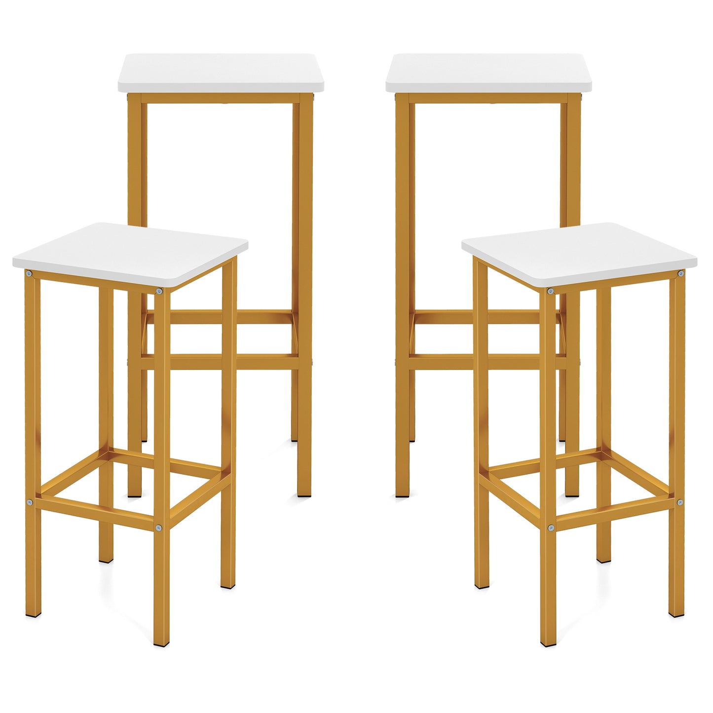 26-Inch Bar Stools with Footrest, Set of 4