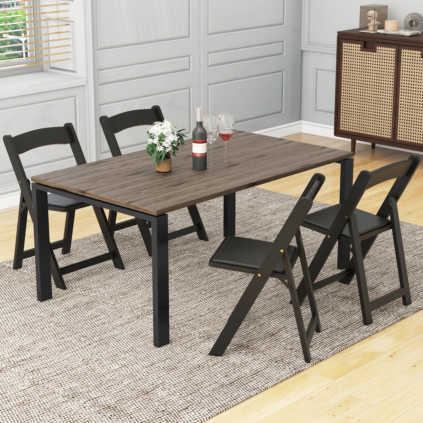 Foldable Dining Chairs Set of 4 with Padded Seats