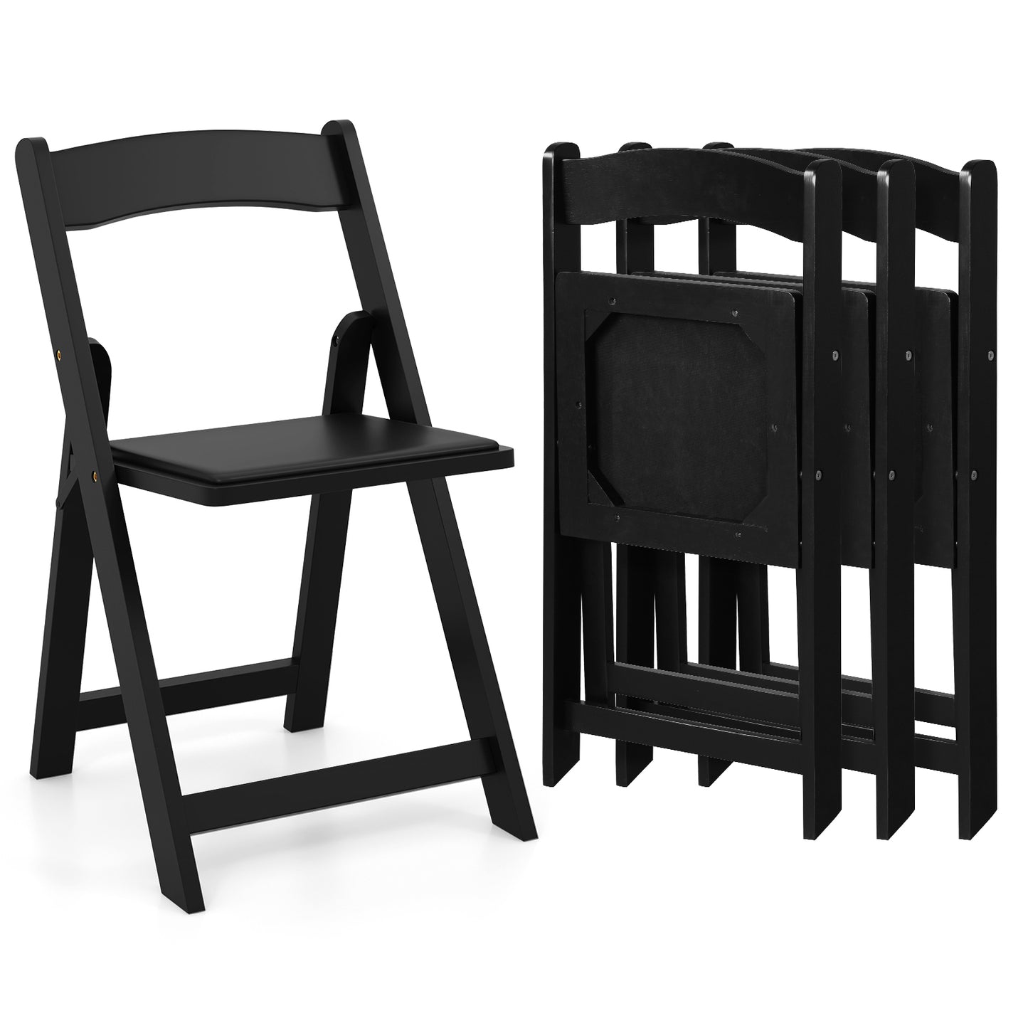 Foldable Dining Chairs Set of 4 with Padded Seats