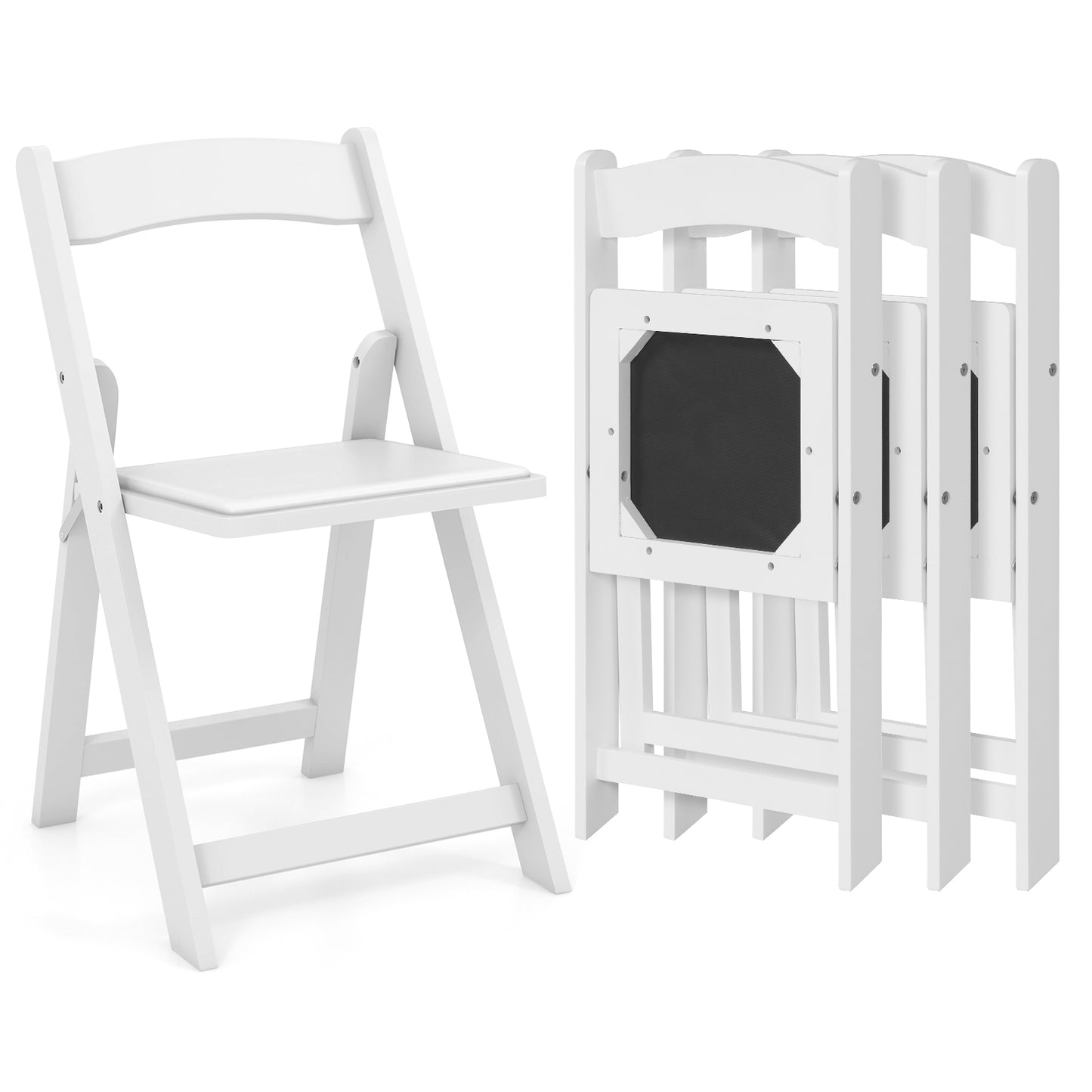 Foldable Dining Chairs Set of 4 with Padded Seats