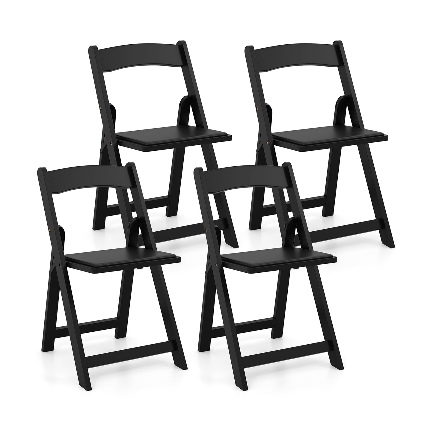 Foldable Dining Chairs Set of 4 with Padded Seats