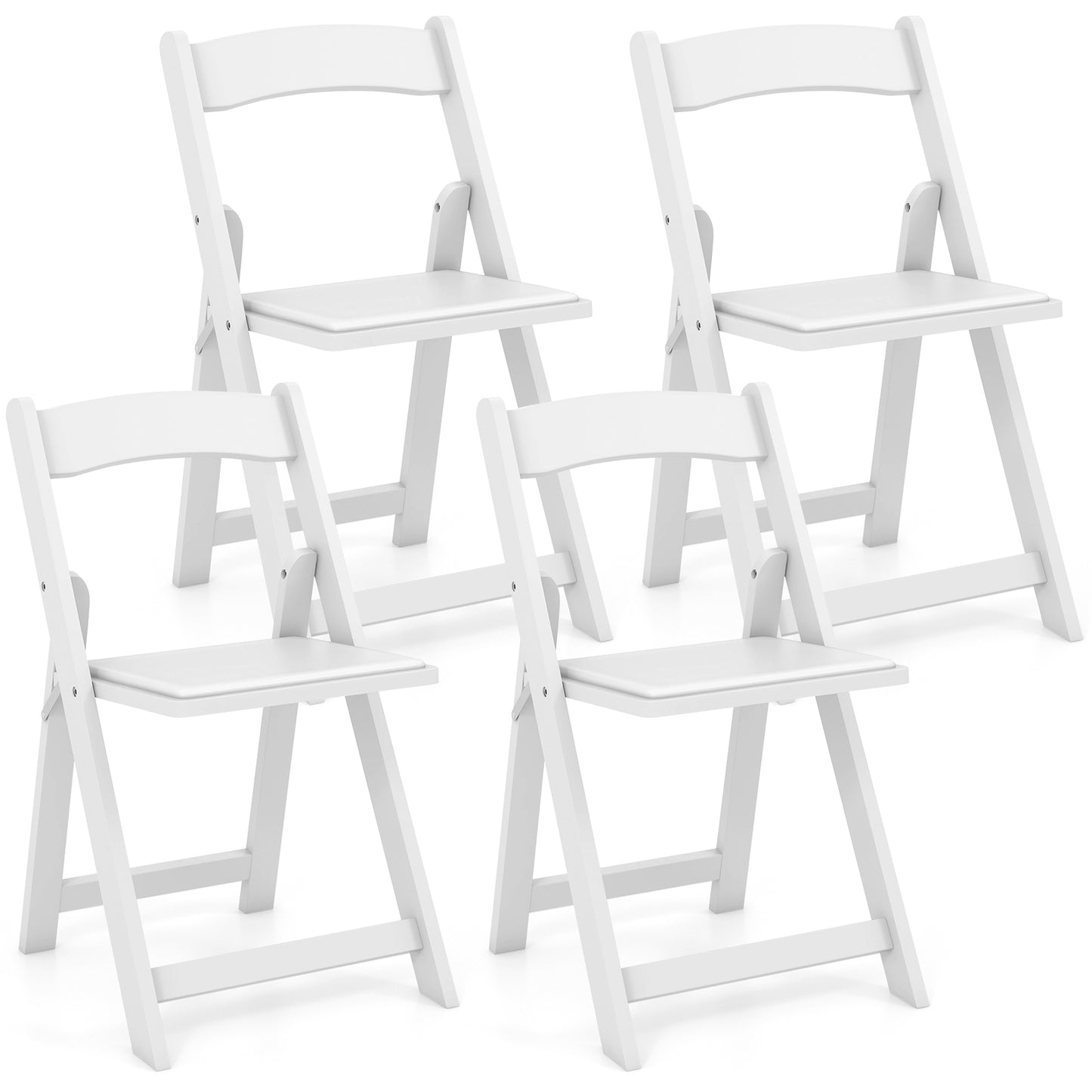 Foldable Dining Chairs Set of 4 with Padded Seats