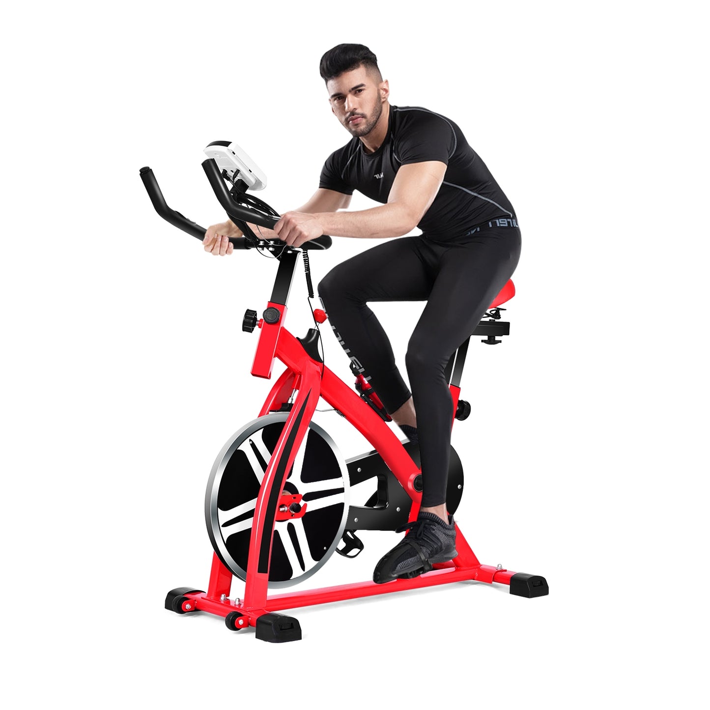 Adjustable Indoor Exercise Bike with 18 lb Flywheel