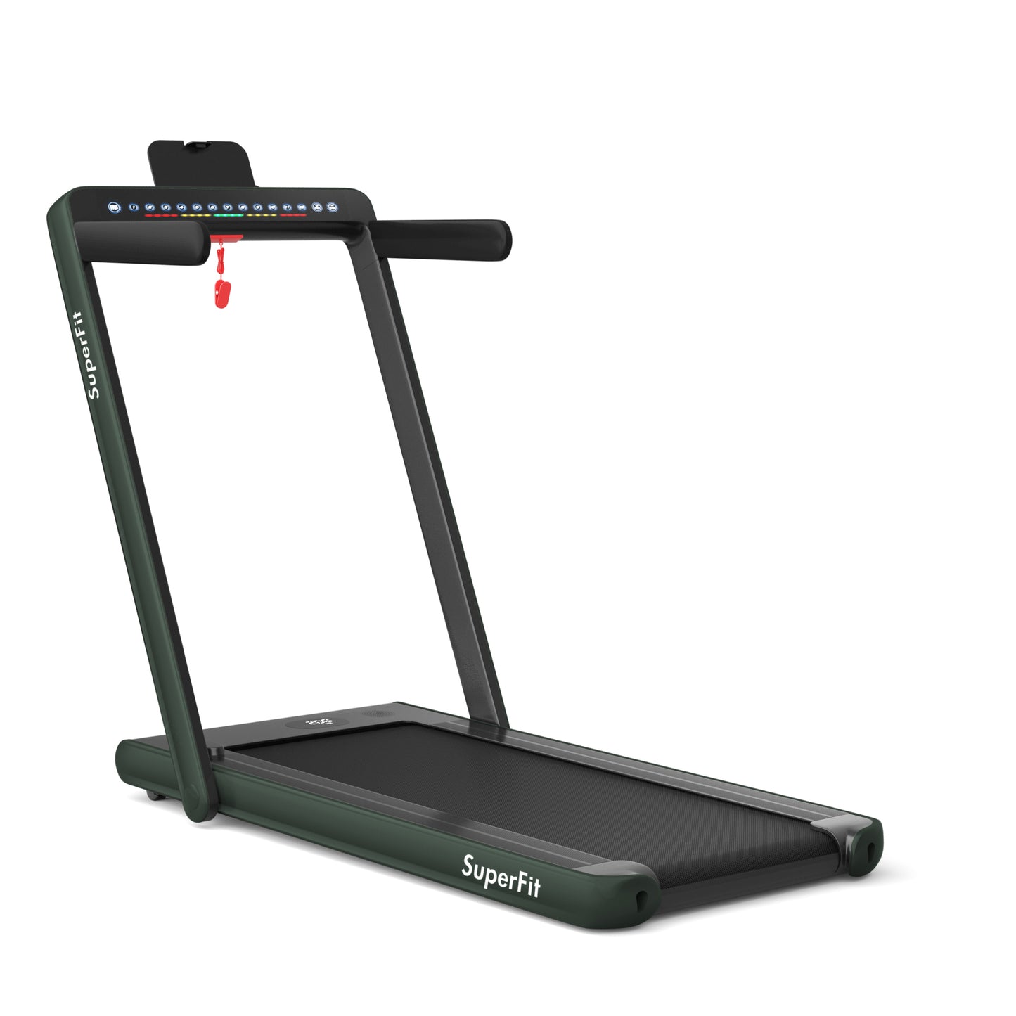 2-in-1 Folding Treadmill with Dual Display and Remote Control
