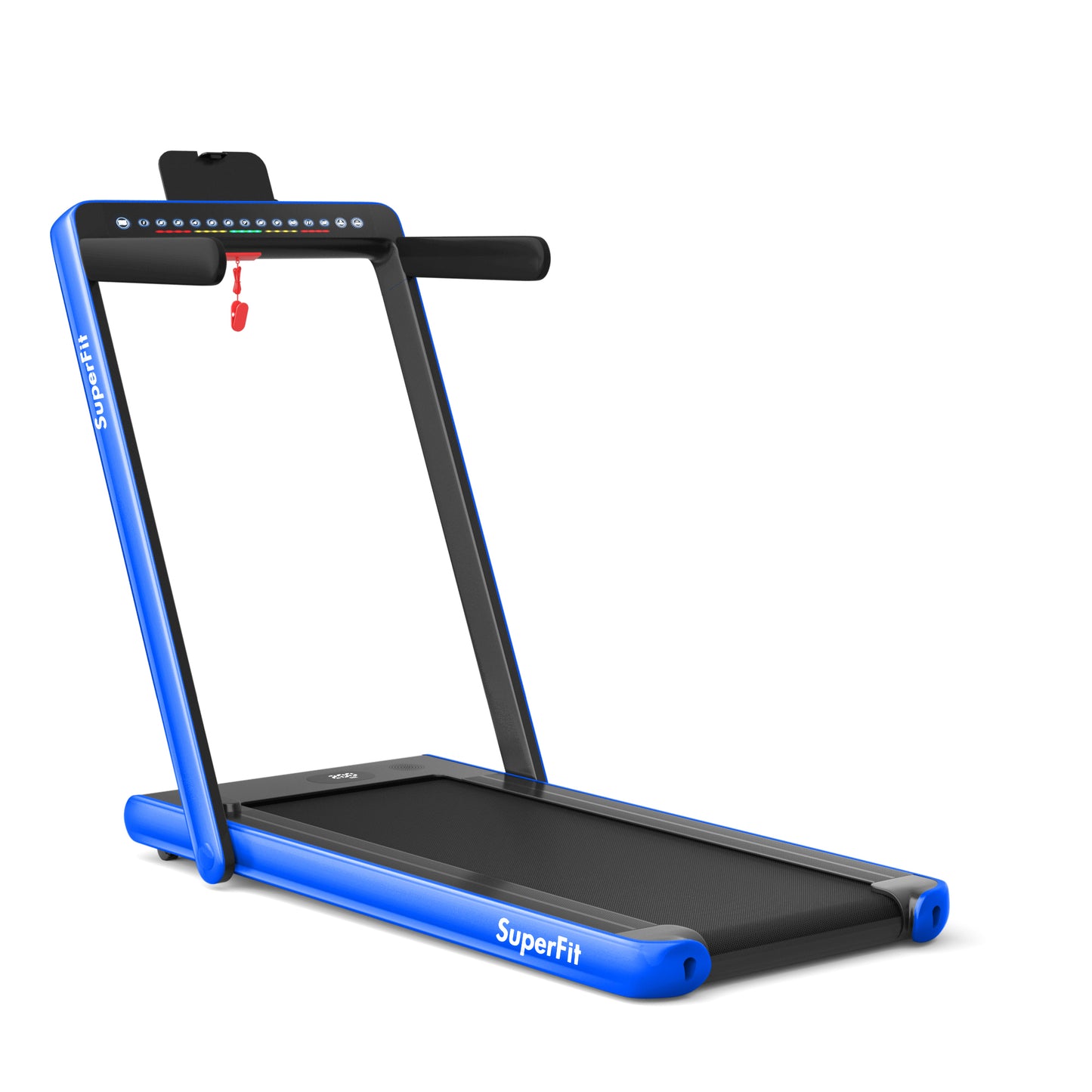 2-in-1 Folding Treadmill with Dual Display and Remote Control