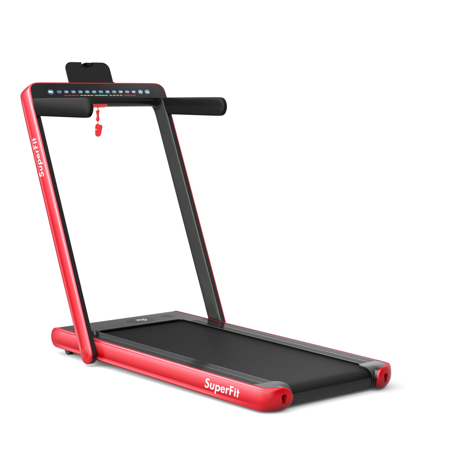 2-in-1 Folding Treadmill with Dual Display and Remote Control