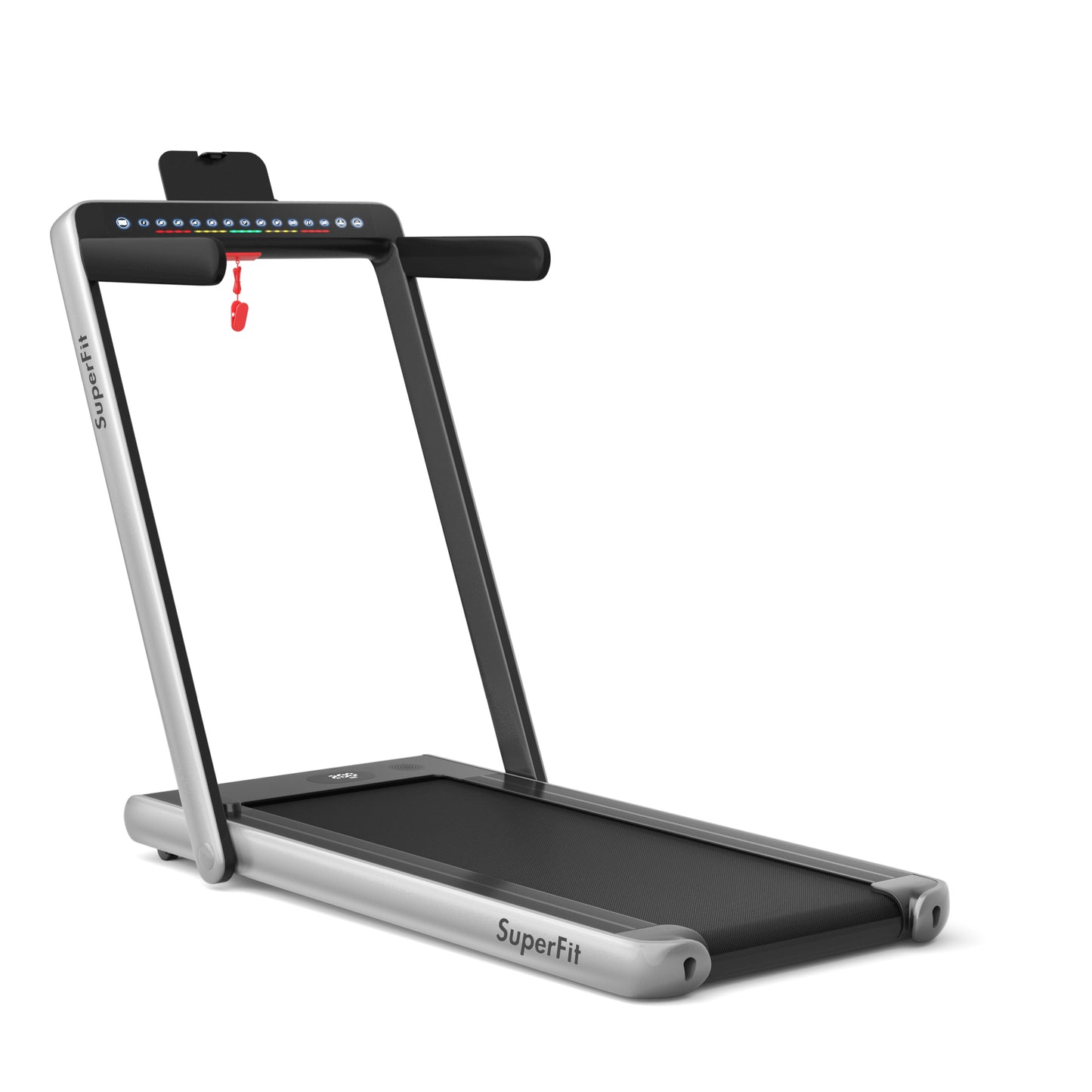2-in-1 Folding Treadmill with Dual Display and Remote Control