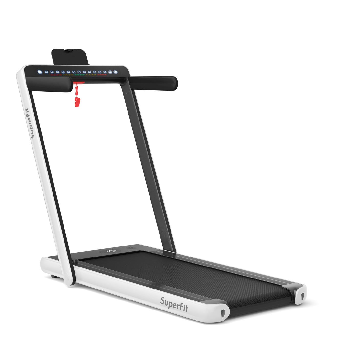 2-in-1 Folding Treadmill with Dual Display and Remote Control