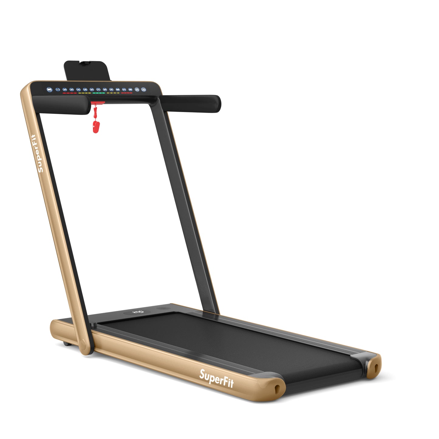 2-in-1 Folding Treadmill with Dual Display and Remote Control