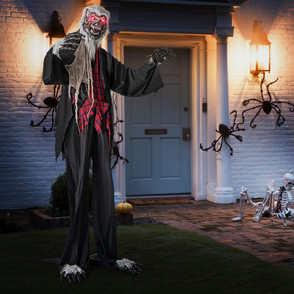 8.2 FT Standing Animatronic Werewolf with Howling Sounds Red Flashing Eyes and Poseable Arms