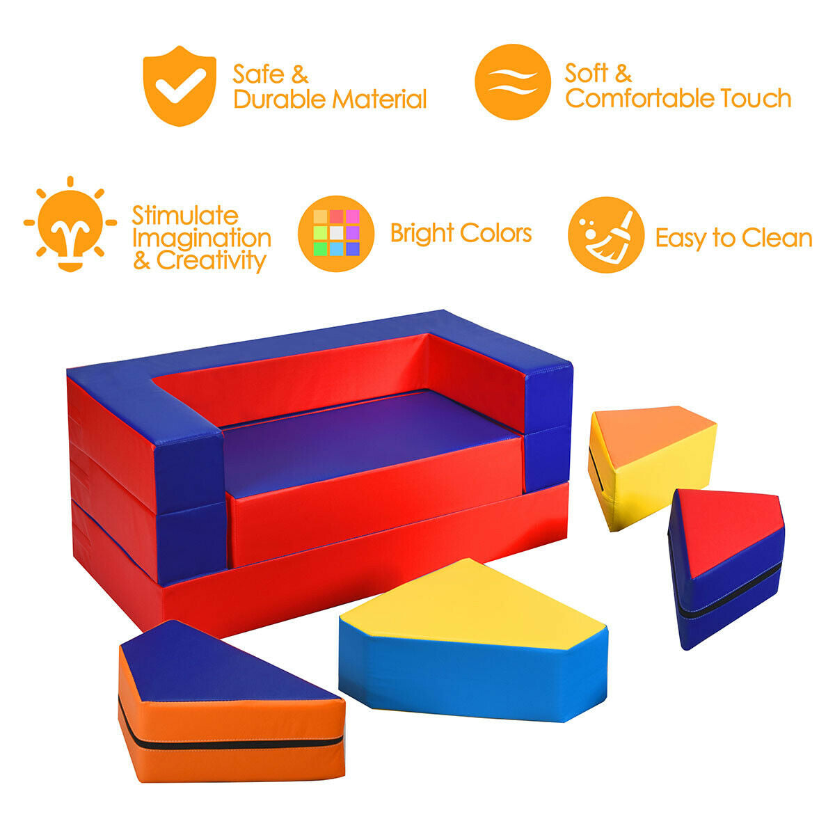 4-in-1 Foam Climbing Playset for Toddlers - 8 Pieces